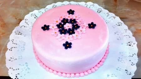 Torta flores rosa violeta fond