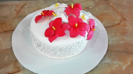 Torta Flores Tropicales fondan